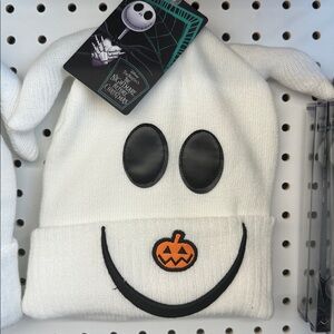 White Beanie with Halloween Design